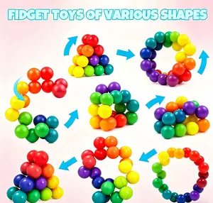 Magic Magnetic Fidget Sphere - 3D Rainbow Sensory Ball, Creative Desktop Stress Relief Toy, Portable Logic Building Puzzle, Cool Gadget Gift for Office & School