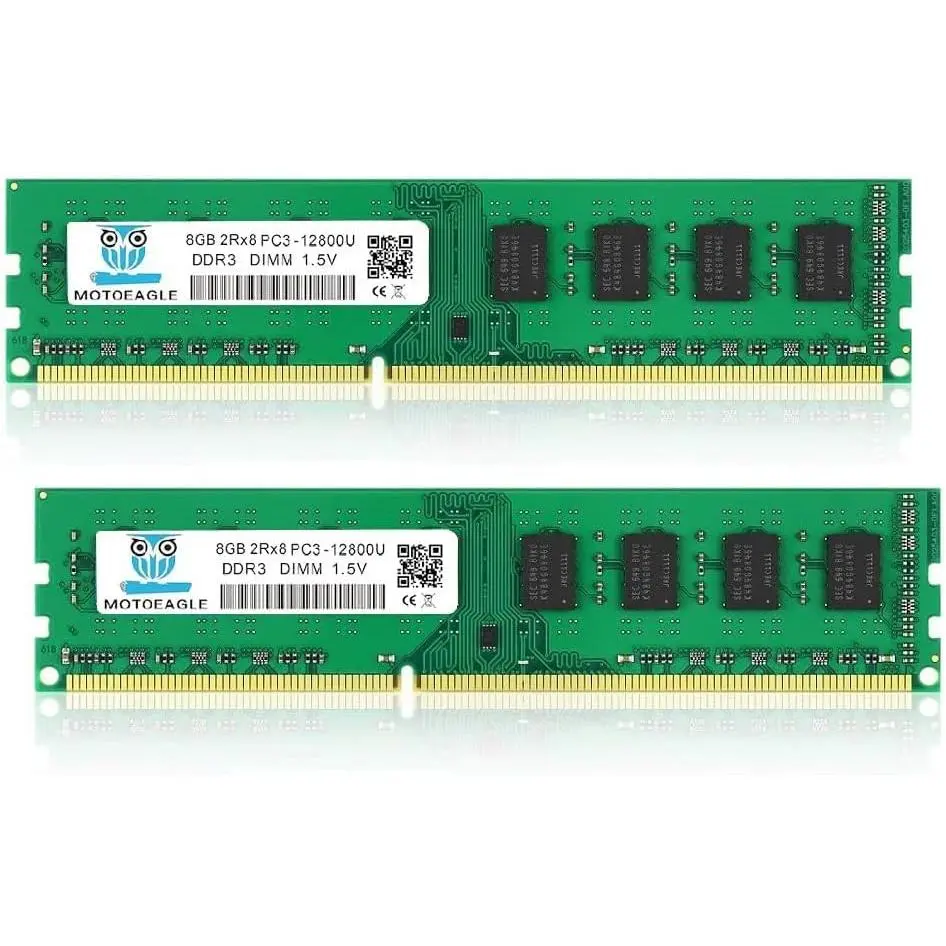 Desktop PC Memory RAM Kit, 16GB (2X8GB) DDR3 1600MHz PC3-12800U UDIMM, 2Rx8 240-Pin, 1.5V CL11 Non-ECC SDRAM, Dimm