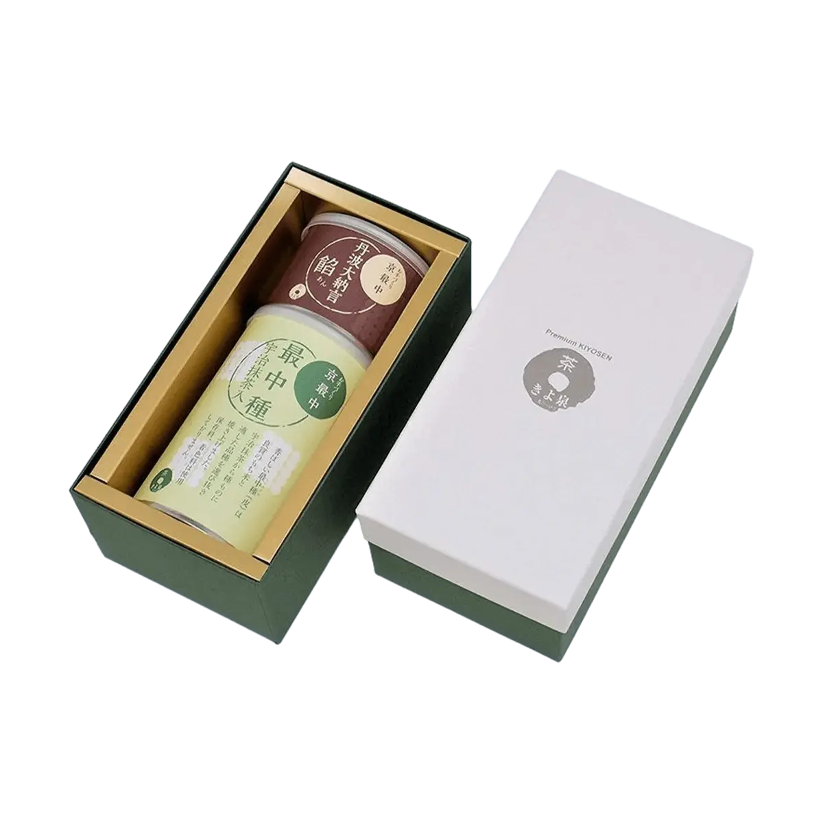 KIYOSEN Japanese Monaka Wafers Gift Box 300g - DIY Matcha & Red Bean Paste Dessert Kit