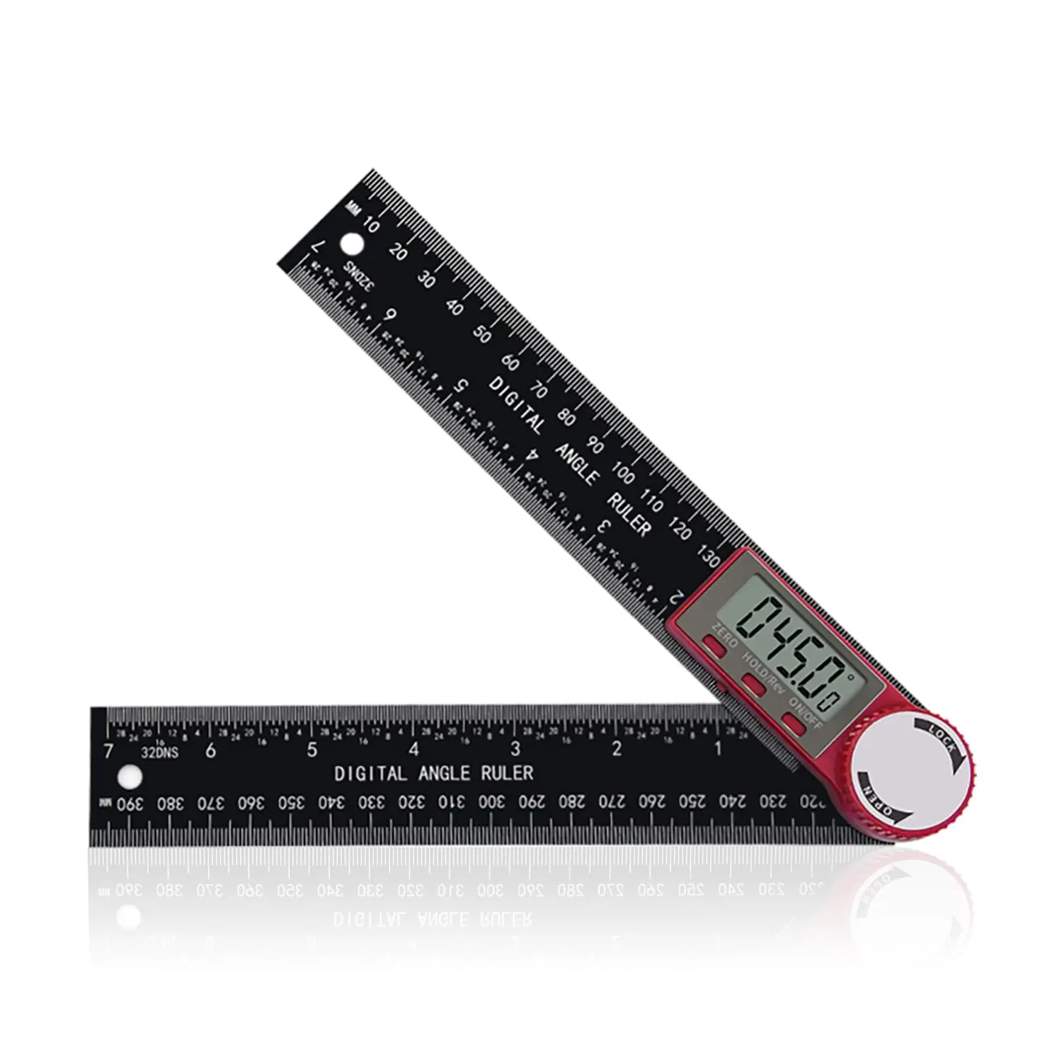 Digital Angle Finder  Protractor Ruler With 200mm/ 7 Inch Carbon Fiber Plastic Woodworking Tools Goniometer Carpenter Lcd Display Protractors