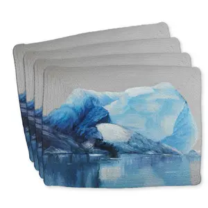 Begin Home Decor C4BP1418KLDSE4 14 x 18 in. Iceland Icebergs Braided Polyester Placemat - Home Decor - Set of 4
