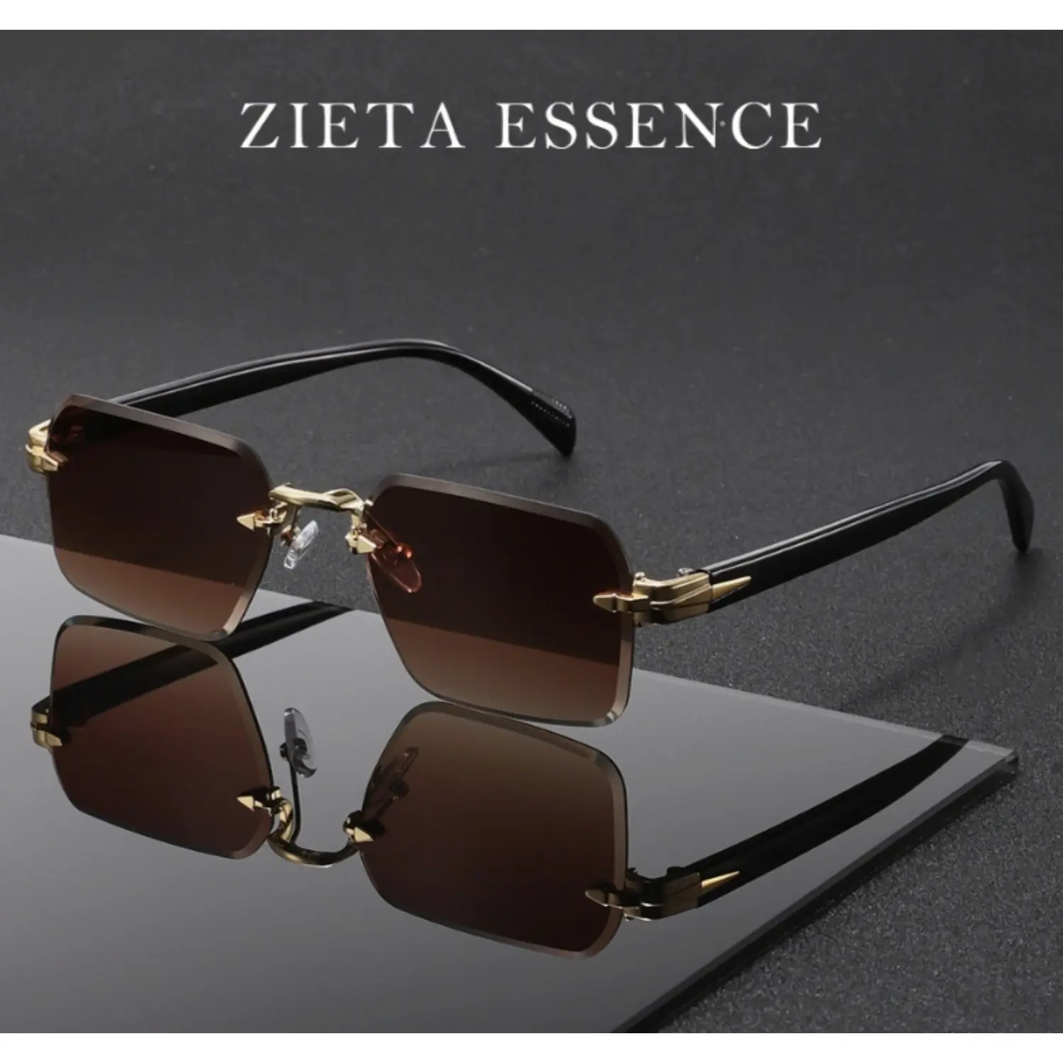 Must-Have! Retro Rectangle Rimless Sunglasses Men Women Luxury