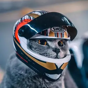 Pet Motorcycle Helmet - Cool Mini Safety Hat for Cats and Dogs - Fun, Protective, and Adjustable Headgear for Your Furry Friends