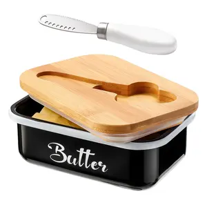 Butter Dish with Lid for Countertop | Large Butter Keeper Container with Multipurpose Butter Knife | Double Silicone Seal to Keep Butter Fresh | Easy Access Kitchen Counter Storage | Thoughtful Holiday, Birthday or Christmas Gift for Wife or Husband