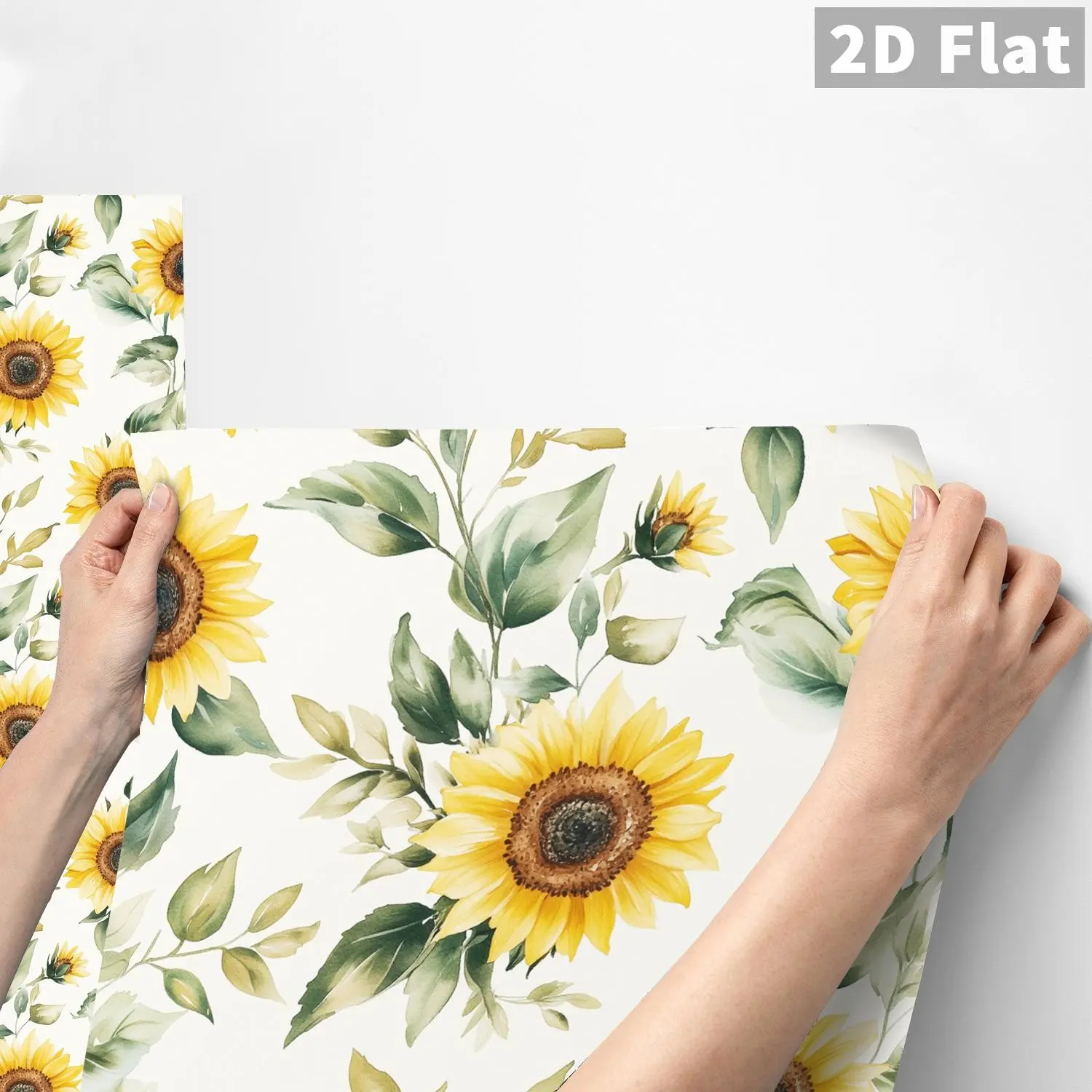 1PC QT Watercolor Sunflower Wall Sticker - Frosted PVC Self-Adhesive Splash Guard, Removable Waterproof Oil-Proof Stain-Resistant, DIY Peel & Stick for Bedroom School Office Kitchen Backsplash Bathroom Furniture Stairs Tiles