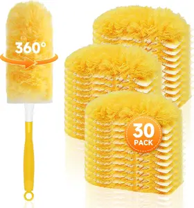 30 Count Duster Refills for Swiffer Duster with 1 Handle Dusters for Cleaning Disposable Duster Refill Multi Surface 360 Duster Cleaner Kit for Ceiling Fan, Blind, Furniture