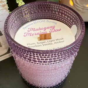 Mahogany Morning Dew 7.5 oz soy wax candle - clean scent