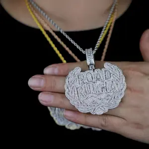 CZ Custom RoadRunna Pendant With Rope Chain - Elegant Design and Rope Chain Included