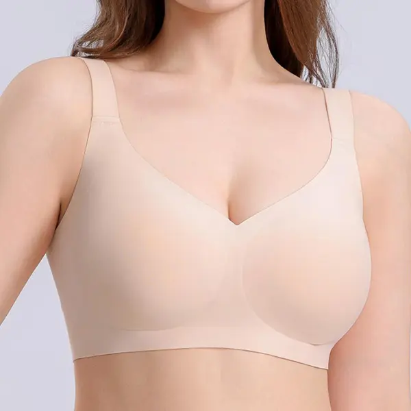Womens Full Coverage Wireless Supportive Bra Push Up Plus Size Comfort Soft No Underwire Seamless Comfortable Wireless T-Shirt Bra Everyday Bras Smooth Smooth Smooth