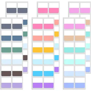 720 count Notebook Tabs Stick ,18 Colors 1 Inch PET Color Coding Tabs, Repositionable Transparent Journal Tab for Notebooks, Binders, Files, Books