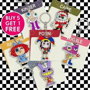 Pomni And Caine Acrylic Keychain Collection - 6 Designs Available, The Last Act Keychains, TADC finale merch, digital circus 2026