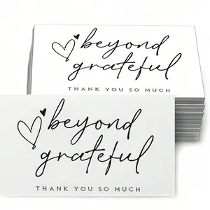 50 pcs Pack Minimalist Thank You Cards, Positive Message Card, Custom Message Card, Perfect for Business, Baby Showers, Weddings, Graduations, & Gifts