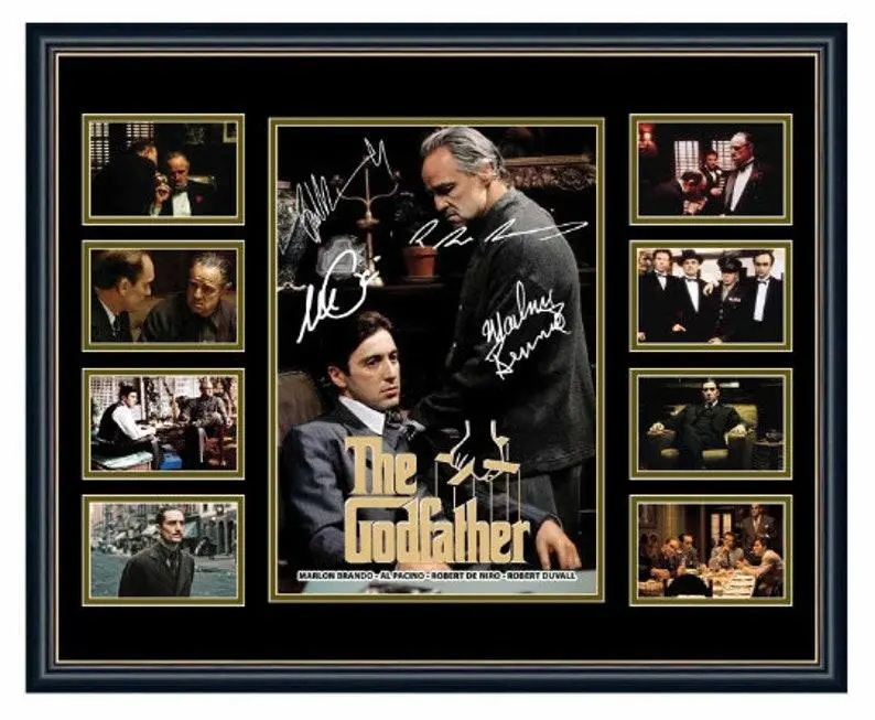 THE GODFATHER AL PACINO MARLON BRANDO DE NIRO DUVALL SIGNED FRAMED MEMORABILIA