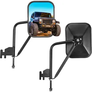 Upgraded Mirrors Doors Off for Wrangler JK JKU JL JLU & Gladiator JT 2007-2025, No Vibrate & Wobble Wide Side Mirrors, Easy-Install Doorless Quick Release Mirror for Safe Doors Off Driving