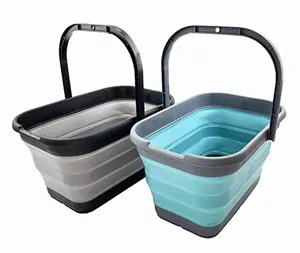 SAMMART 12L (3.1 Gallon) Collapsible Rectangular Handy Basket/Bucket/Multiuse Foldable Water Pail for Camping, Fishing
