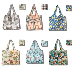 Reusable Grocery Bags Heavy Duty with Handles, Reusable Shopping Bags for Women, Foldable, Washable for Store, Travel