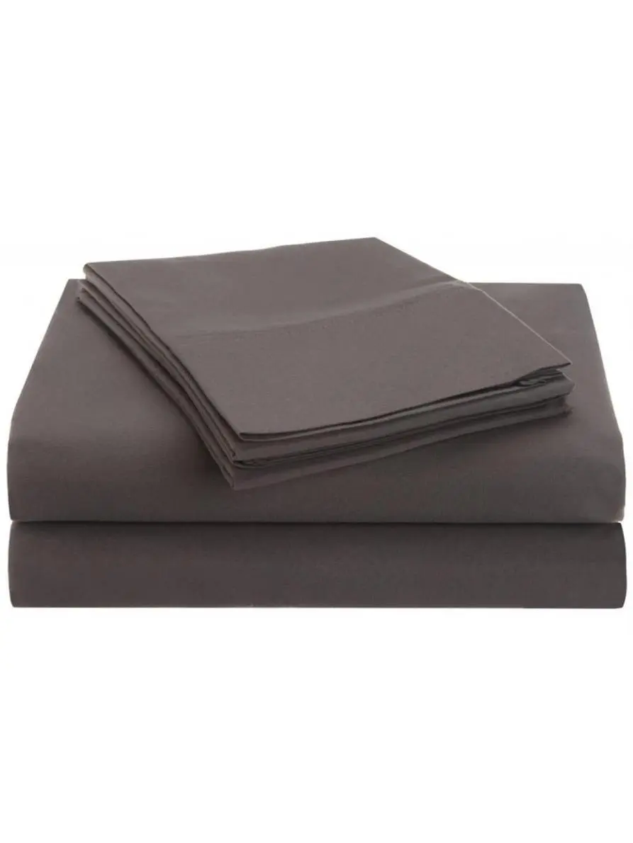 Microfiber Twin Sheet Set Solid Silver