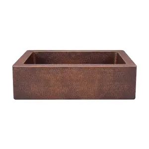 Akicon Single Bowl Handcrafted Custom Copper Farmhouse Kitchen Sink