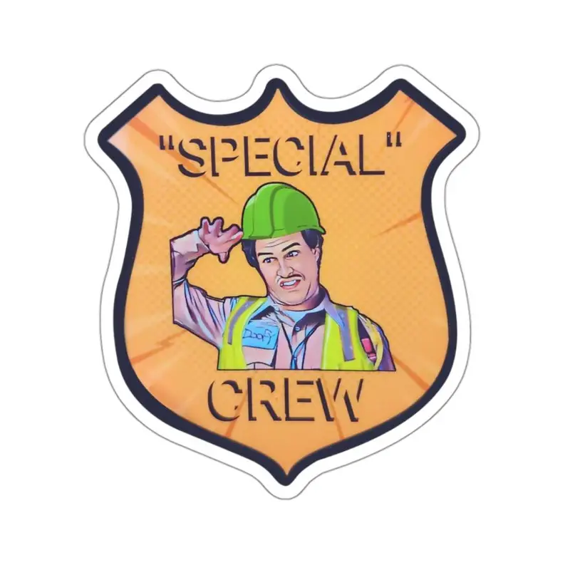 Special Crew Stickers, Blue Collar Hard Hats Vinyl Sticker, Waterproof and Durable, Trendy and Fun Quotes for Water Bottles, Laptops, and More