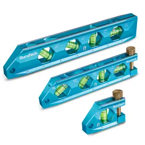 #Summervibes DURATECH 3-Piece Level Tool Set, Magnetic Torpedo Level Included 2.5", 6.25", 8" Leveler with 0°/30°/45°/90° Bubbles, V-Groove, Large Viewing Window, Aluminium Alloy Construction, SAE and Metric Scale