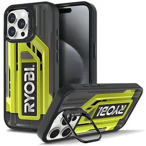 (Deals for You Days)RYOBI Tools Aesthetic Pattern MagsafeCasing For iphone 16 15 14 13 12  PRO PLUS MAX HardTPU Tough Metal lens frame Film With Bracket Stand GiftSpeaker Bluetooth Camera Holder Cellphone AccessoriesPhone Cases  Magnetic Protection