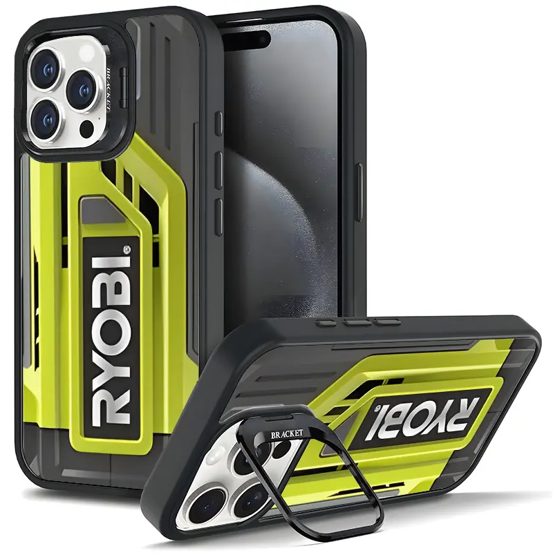 (Deals for You Days) RYOBI Tools Custom Aesthetic Pattern MagSafe Smartphone Case for iPhone 12/13/14/15/16 Pro/Plus/Max, Shockproof Hard TPU Cellphone Cover with Metal Lens Frame, Film, Bracket Stand, Bluetooth Speaker, Camera Holder, Devices Accessories