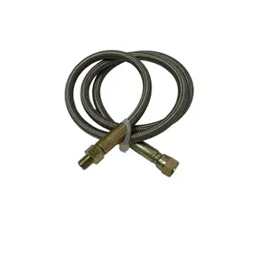 Stainless Steel Braided Turbo Oil Feed Line Hose 4 AN Straight