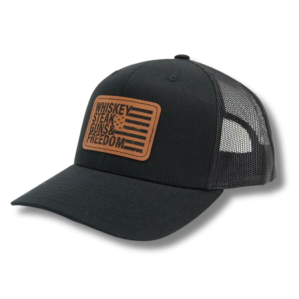 Whiskey Steak Guns & Freedom Hat, Patriotic Snapback Hat, Gift for Dad, Gift for Him