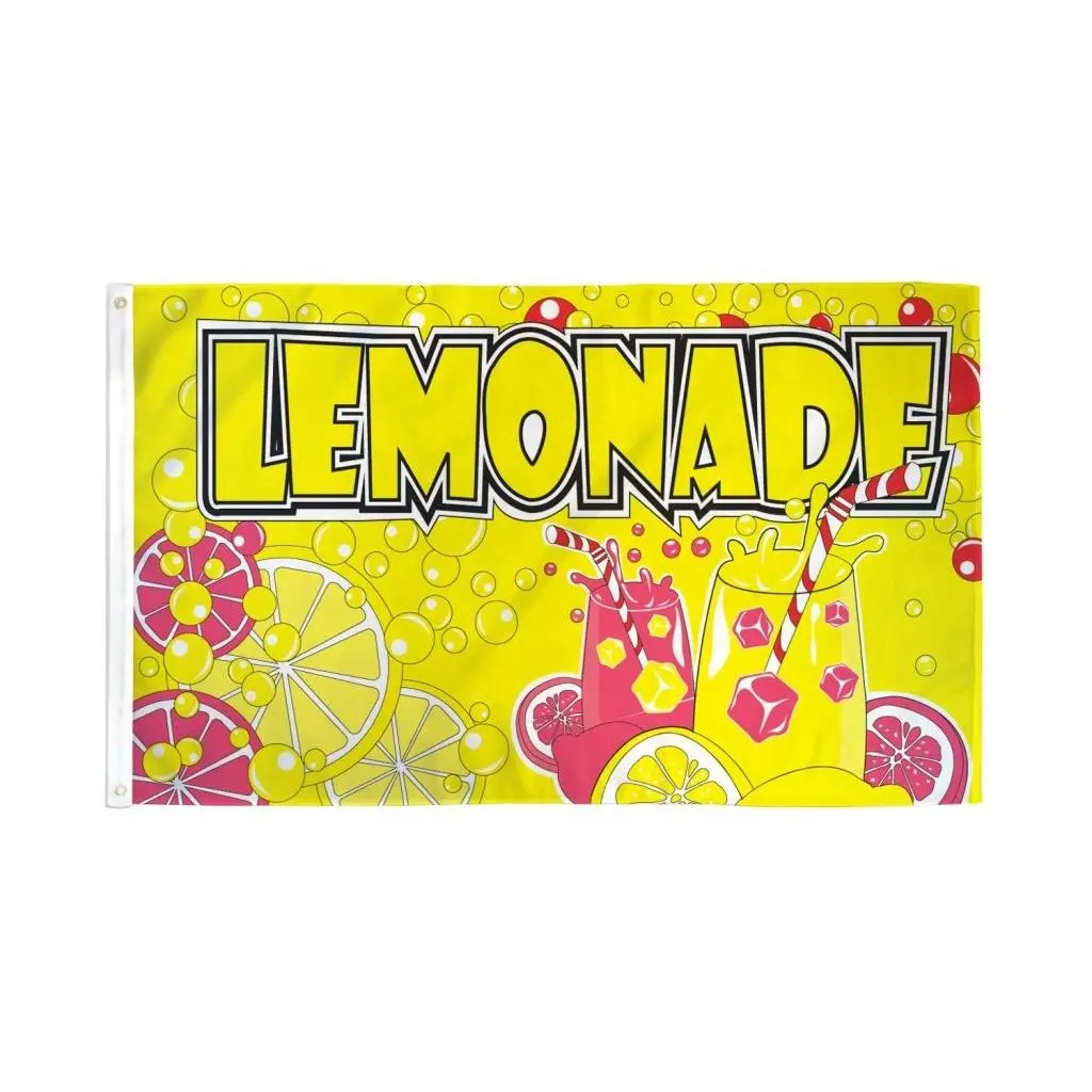 3x5ft Lemonade Bold Print Polyester Flag - Vibrant Look Decorative Indoor 3x5ft Dye Sublimation Banner, Home Supplies Accessory, Party Decoration Backdrop Display, Lemonade Print
