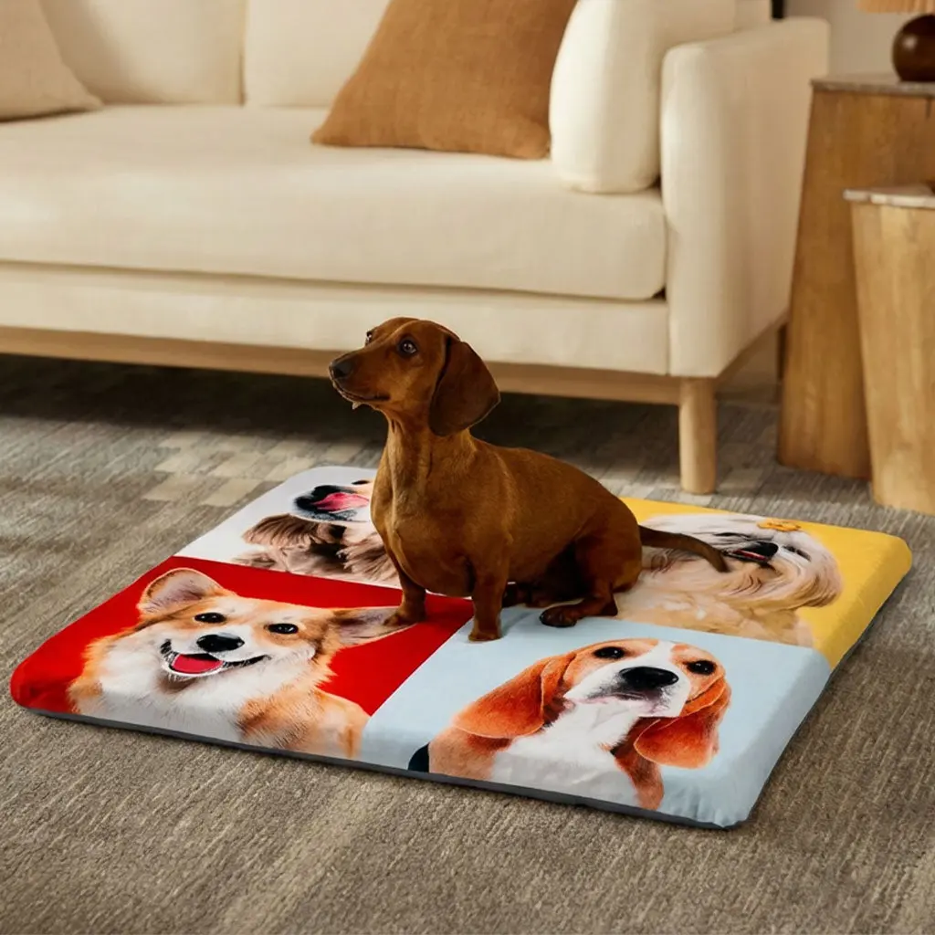 MagicPetBed Patented Printed 4-Layer Peelable Pet Bed | Water & Odor Resistant, Scratch Resistant, Recyclable, Durable, Ultra Soft, Thick Foam Cushion, Non-Slip Bottom, No Washing Needed, Lasts Up to 4X Longer, Easy to Clean,