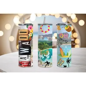Hawaii Tumbler, 20 oz Tumbler, Hawaii Map Tumbler, Hawaii Home State 20oz Skinny Tumbler, Travel Tumbler