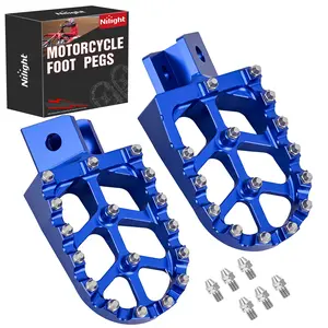 Nilight Motorcycle Foot Pegs Dirt Bike Footpegs Fit for Yamaha PW50 1981-2021 PW80 1983-2006 Y-ZINGER 1985-2001 TW200 1987-2021 CNC Foot Pegs for Motorcycles Heavy Duty Foot Rests Peg Pedal, Blue