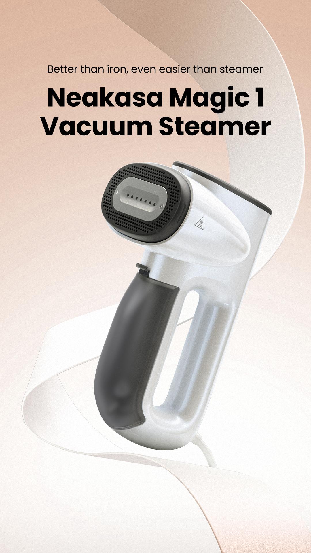 Neakasa Magic 1 Vacuum Steamer-Handheld Travel Home Garment Steamer for Clothes, 2300Pa Suction for Clothes Grips, Steamer Iron 2 In 1.