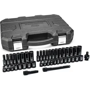 GEARWRENCH 44 Pc. 3/8" Drive 6 Point Standard & Deep Impact SAE/Metric Socket Set - 84916N