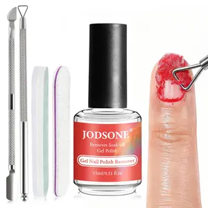 JODSONE Gel Nail Remover - No Soaking No Wrapping, Quick Easy Removal At Home, With Cuticle Pusher & Nail File