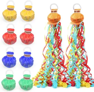 10Pcs Streamers Poppers - Hand Throw Confetti Poppers, No Mess Paper Crackers for Birthday Wedding Party Celebrations, Colorful (15Ft/4M) - Home Improvement.