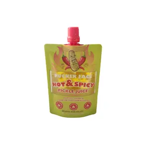 Pucker Face Hot & Spicy Pickle Juice 4 OZ 10 CT CADDIE BOX