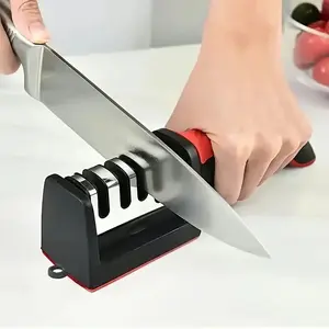 3-in-1 Knife Edge Sharpener, Tungsten Steel Sharpening Tool for Dull Knives, Durable Heat Resistant Knife Sharpener for Kitchen – For Home Professional Use