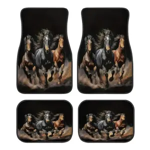 Universal Car Floor Mats Set, Thick Printed Design Style, Fits Tesla Model Y, Small Cars, Suvs, Halloween Christmas Gift