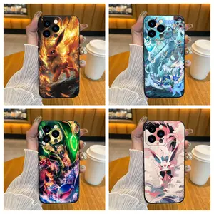 P-PPokemon soft black phone case Applicable to iphone 16 case 15 14 13 12 11 Premium Phone Case deals for you Shockproof phone case 2025 new model High-end phone case Fashionable phone case