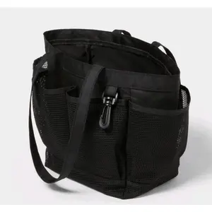 13066 Mesh Shower Caddy Black Spot Clean, Great For Camping, Dorms, Good Pocket