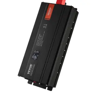 VEVOR Modified Sine Wave Inverter,  Max. 5000W, DC 12V to AC 120V Power Inverter with 6 AC Outlets 2 USB Port 1 Type-C Port, LCD Display and Remote Controller for High Load Home Appliances