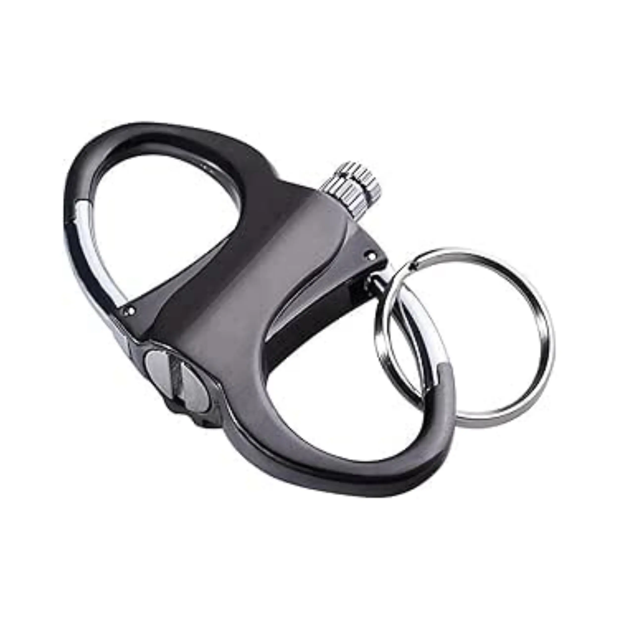 Durable Multi-Functional Metal Carabiner Keychain - Stylish Black Fashion Carabiner, Cool Keychains Alternative, Key Holder, Multi-Use Hook, Sturdy Lightweight Portable Home Supplies Hanging Decor for Outdoor & Daily Use