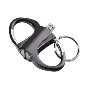 Multi-functional keychain, outdoor car and household metal keyring (black)