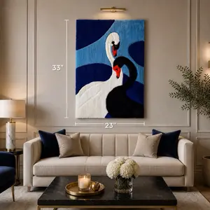 Swan Artwork 33" x 23" Rug and Wall Decor for Living Room Modern Home Decor