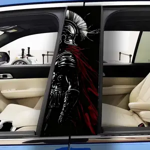 2-Piece pack of dark metal wind Roman warrior stickers, waterproof, scratch-resistant, suitable for all models - cars, suitable for Audi, Honda, Mitsubishi, Ford, Volkswagen, BMW, Opel, Porsche, Citroen. Sedan, SUV, MPV, Side Decals