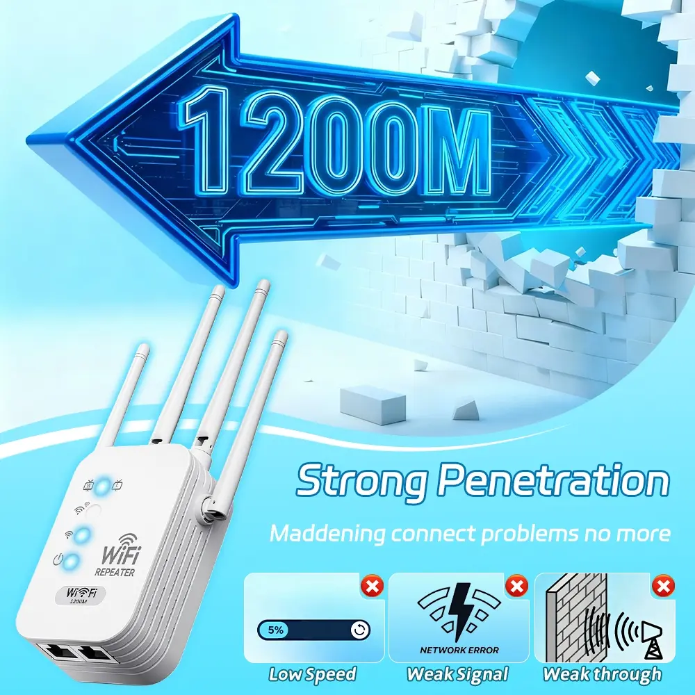 2026 Model Network-Enhanced WiFi Signal Booster, Dual-Band 5GHz