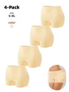 Women's Seamless Comfort Hip Enhancing Underwear, Anti-Slip Plain Design, Slim Fit Natural Waist Panties, All-Season Wear, 2 Colors Available，1 Pack/2 Pack/4 Pack.