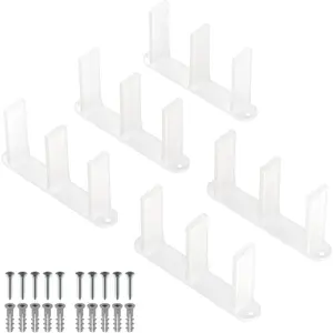 5 Pack Sliding Closet Door Floor Guide Fit for /8" Width Doors (White), Universal ABS Sliding Door Bottom Guide Fit for Cabinet Floor with Screws