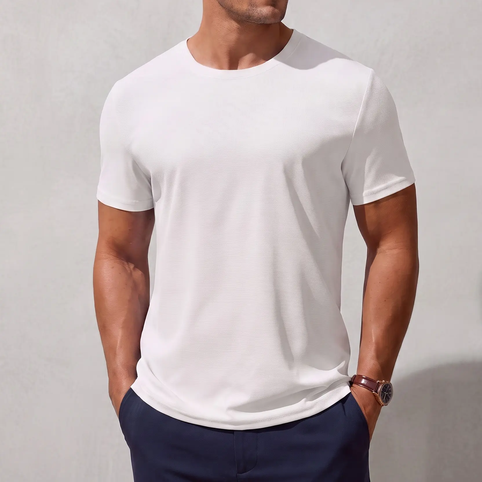 COOFANDY Men's Premium Crewneck Short-Sleeve Plain T-Shirt - Soft, Breathable Tops for Office, Summer & Everyday Wear, Pair with Jeans
